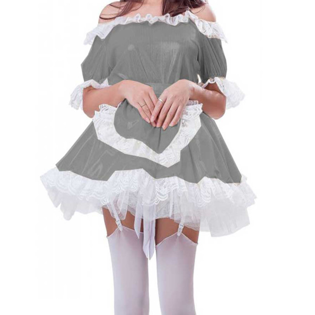 New Women Lolita One-Shoulder Mini Dress Sexy Maid A-Line Dress Anime Cosplay Costume Kawaii Halloween Party Sissy Mini Dresses