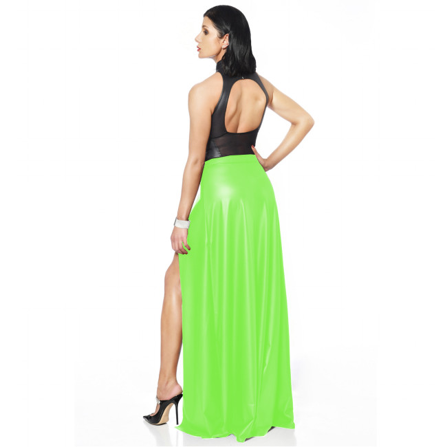 Gothic Skirt PU leather Women Summer Split Sexy High Waist Skirt Streetwear Punk Long Skirts Sexy Night Club Skirt  A-line 7xl