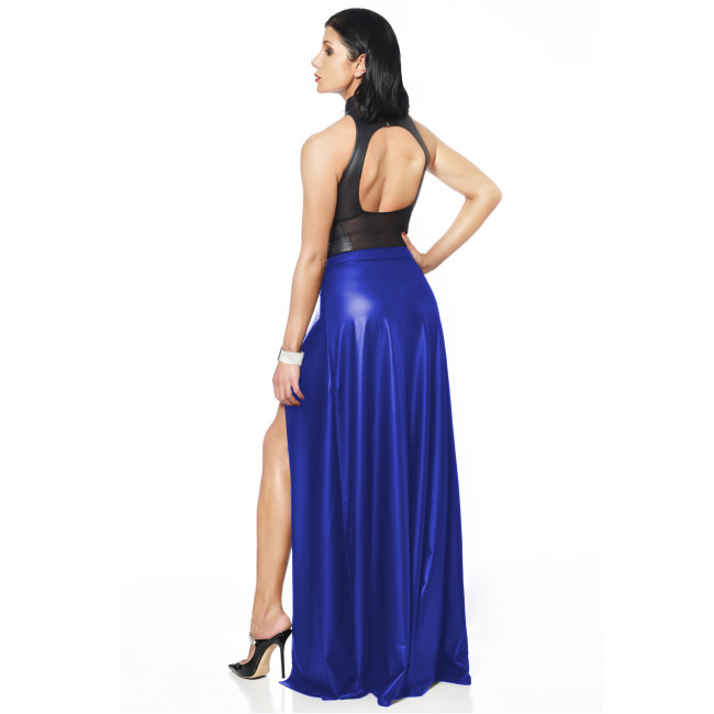 Gothic Skirt PU leather Women Summer Split Sexy High Waist Skirt Streetwear Punk Long Skirts Sexy Night Club Skirt  A-line 7xl