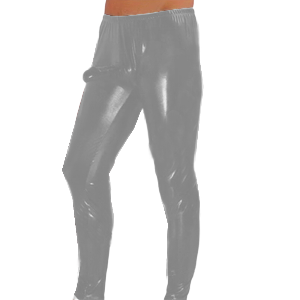 Shiny leggings with back pockets and a high waist - Black - Sz. 42-60 -  Zizzifashion