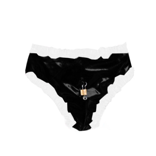 26 Color Female Chastity Belt Panties Woman Wet Look PVC Panties Faux Leather Shorts Sexy Crotch Briefs Erotic With Lock