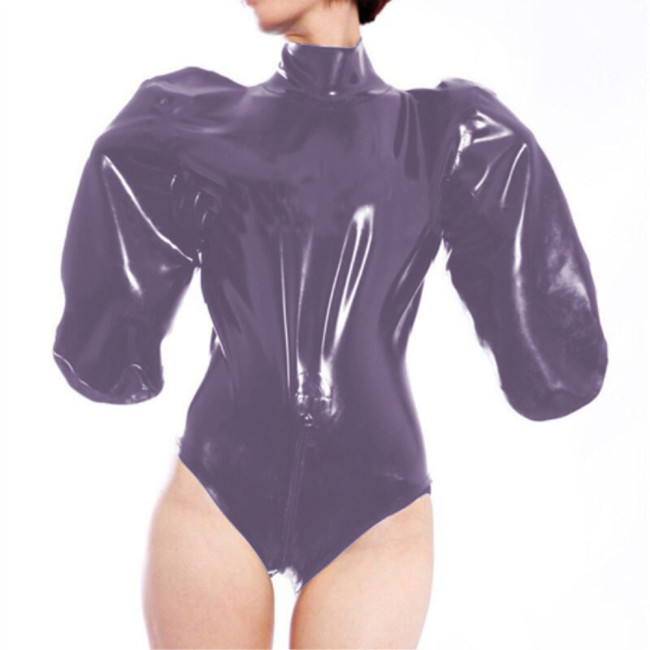 PVC Bondage Bodysuit Men Jumpsuit Gay Costume Sexy Lingerie PU Leather Bodysuits DS Stage Corsets Erotic Black Prisoner