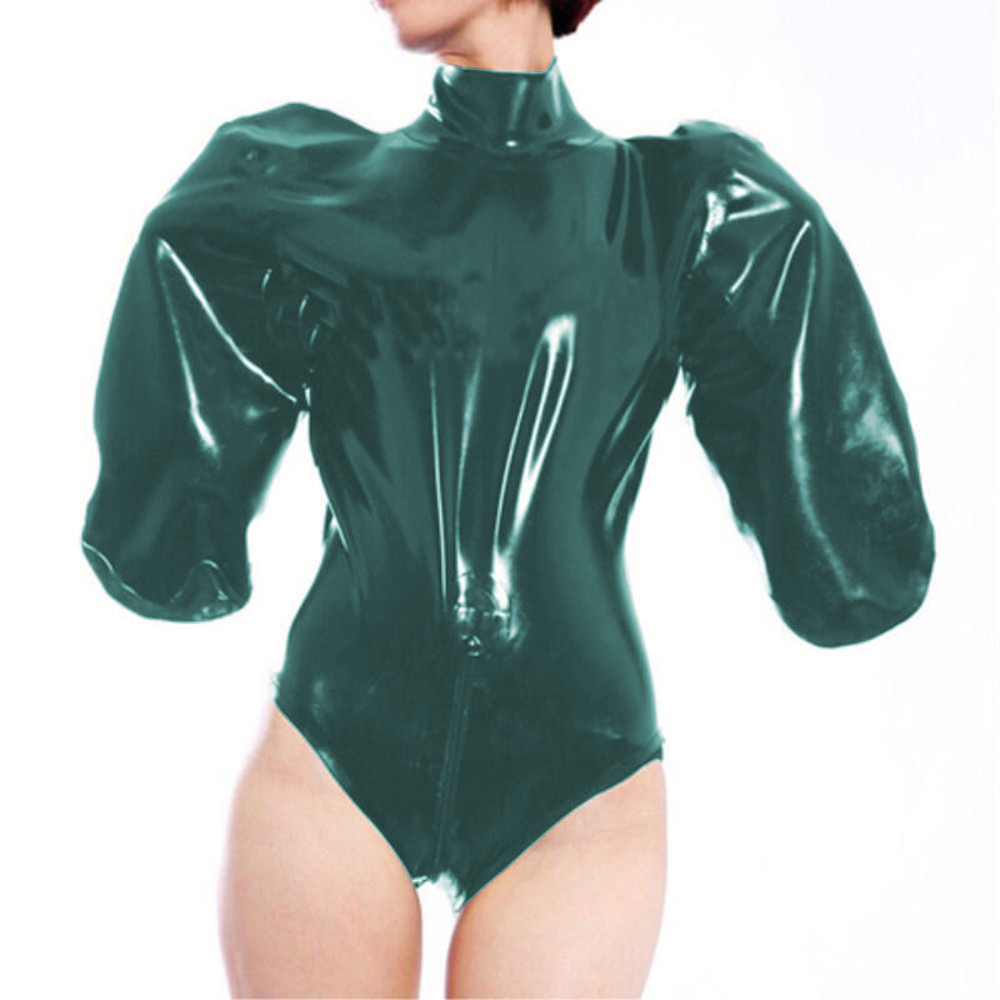 PVC Bondage Bodysuit Men Jumpsuit Gay Costume Sexy Lingerie PU Leather  Bodysuits Latex DS Stage Corsets Erotic Black Prisoner