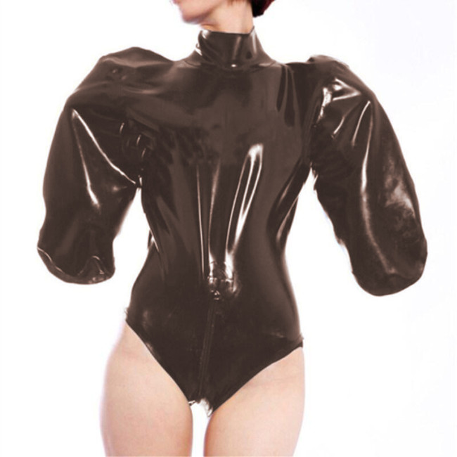 PVC Bondage Bodysuit Men Jumpsuit Gay Costume Sexy Lingerie PU Leather Bodysuits Latex DS Stage Corsets Erotic Black Prisoner