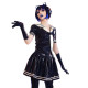 Japanese School Uniform Suit Sailor Shiny PVC Basic Cartoon Girl Navy Sailor Uniform Black sets Navy Costume Catwomen costume