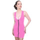 Womens Mini Dress Full Zipper Deep V Neck Pencil Dress Shiny PVC Sleeveless Mini Clubwear Fetish Dress Exotic Cloth