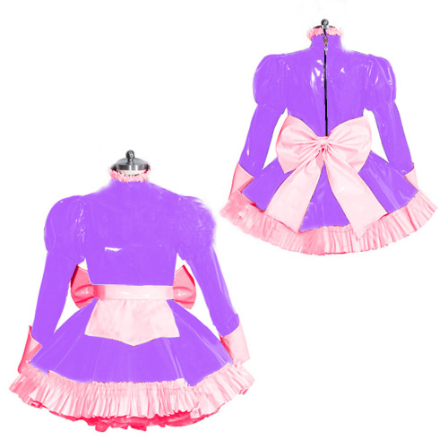 Shiny PVC Sissy Dress Long Sleeve French Maid Costume PU Leather Maid Dress anime Cosplay Costume Men Gay Male Costume 7XL