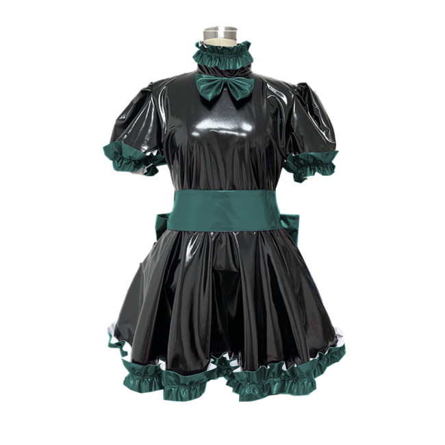 French Miad Dress Mens PVC Lockable Sissy Dress Male Gay sissy lockable uniform Cosplay clothing anime Dress gothic Lolita cloth