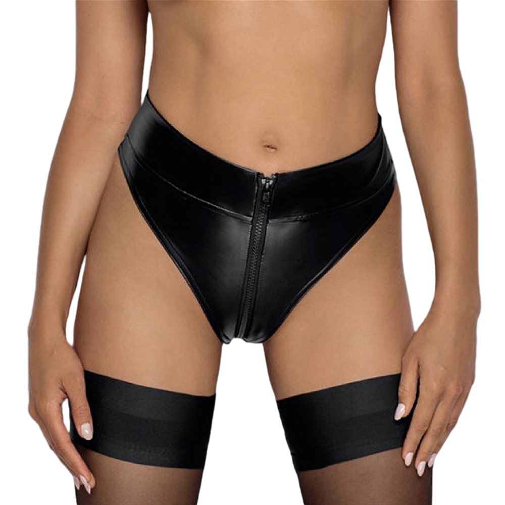 Zipper Open Crotch Fetish Leather Shorts For Sex Erotic Porn Below