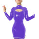 Women bodycon Dress Shiny PVC Mistress Uniform Turtleneck Bodycon Mini Clubwear Long Sleeve Pole Dance Bar Party Rave Clubwear