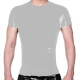 Plus Size Glossy PVC Leather T-shirt Erotic Sheath Casual Male T-Shirt Short sleeved Leather Muscles Men's Stretch Tops