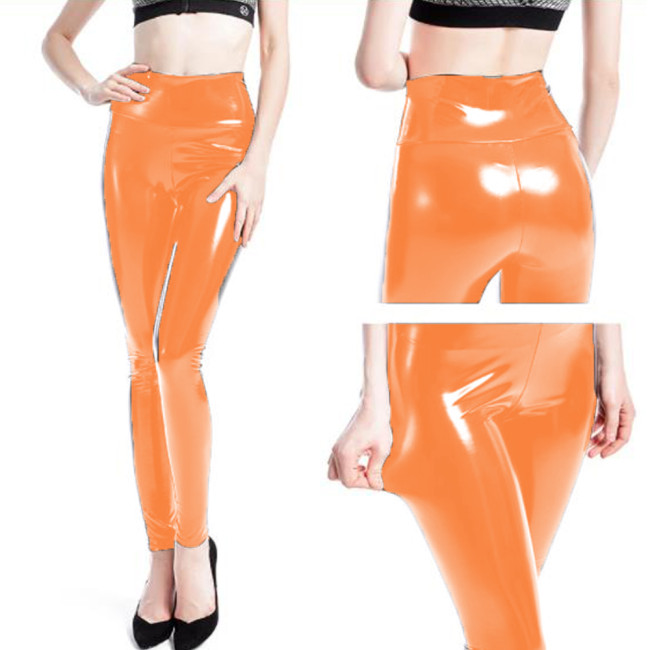 PVC High quality pencil pant women 2022 style high waist elastic skinny pants female trousers Plus Size Faux Latex Patent