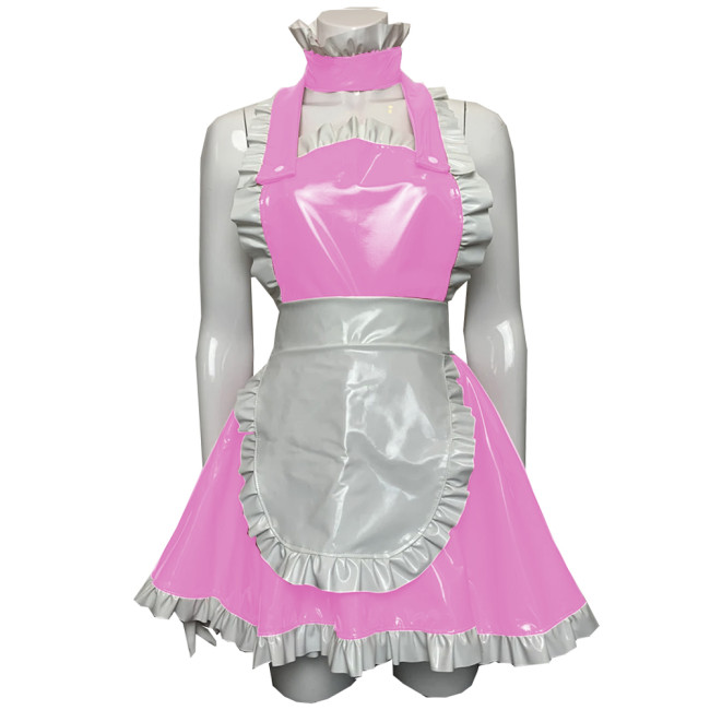 Japanese Sexy hot Parties Maid Dress Up Classical Apron Kitchen Cooking Cleaning Dress Cosplay Ruffled Princess PVC Apron