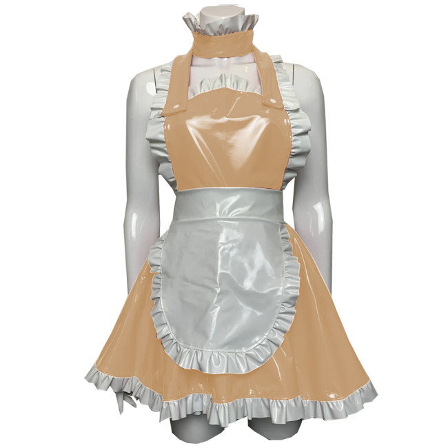 Japanese Sexy hot Parties Maid Dress Up Classical Apron Kitchen Cooking Cleaning Dress Cosplay Ruffled Princess PVC Apron