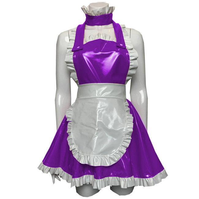 Japanese Sexy hot Parties Maid Dress Up Classical Apron Kitchen Cooking Cleaning Dress Cosplay Ruffled Princess PVC Apron