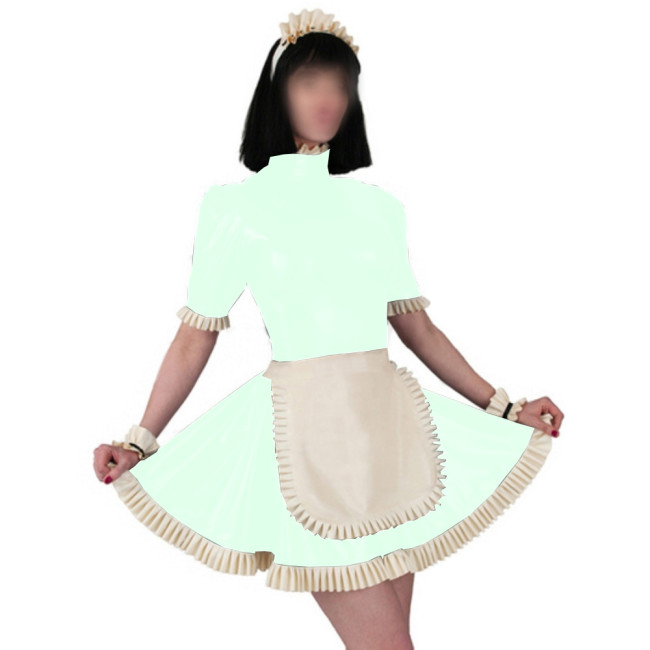 Sissy French Maid Dress Cute A Line Lolita Ruffle Maid Dress Cosplay Costume With Apron Women Waitress Party Stage Costume 7XL