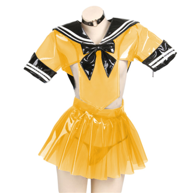 Studunt Uniform Clear PVC Japanese Style Student Girls School Uniforms Girls Navy Costume Women Sexy Navy JK Suit Sailor Outfit