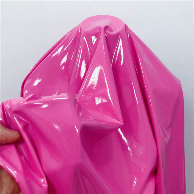 Sissy Lolita Sweet Classic Lolita Dress Fancy Apron Maid Dress Puff Long Sleeve Shiny PVC Leather Dress Pole Dance Club Costume