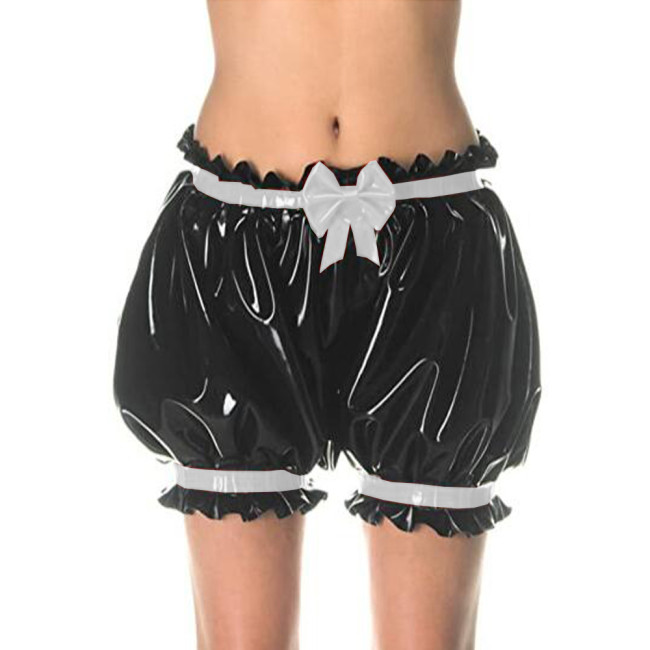 Vintage Victorian Pumpkin Shorts Gothic Lolita Elastic Waist Layered bow shorts Pants Trim Loose Bloomers Bubble Shorts