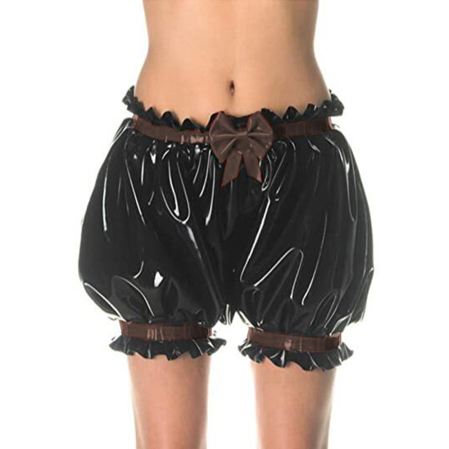 Vintage Victorian Pumpkin Shorts Gothic Lolita Elastic Waist Layered bow shorts Pants Trim Loose Bloomers Bubble Shorts