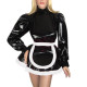 Sissy Black Shiny PVC Maid Dress French Uniform Costume Foe Men Women Adult Sexy Cross Dressing Sissy Costume Tailor-made S-7XL