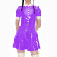 Dress Women School A Line Dress Shiny PU Leahter Costumes Erotic fetish mini dress Costumes Fetish Dress Halloween Dress S-7XL