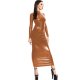Sexy Bodycon Long Dress Long Sleeve Vestido Shiny Metallic Elegant Wetlook Sexy Slim Pencil Maxi Dress for Women Office Lady