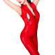 Sleeveless Shiny PVC Jumpsuit Sexy Faux Leather Bodysuit Front Zipper Open Chest Crotch Erotic Jumpsuits Nightclub Costume