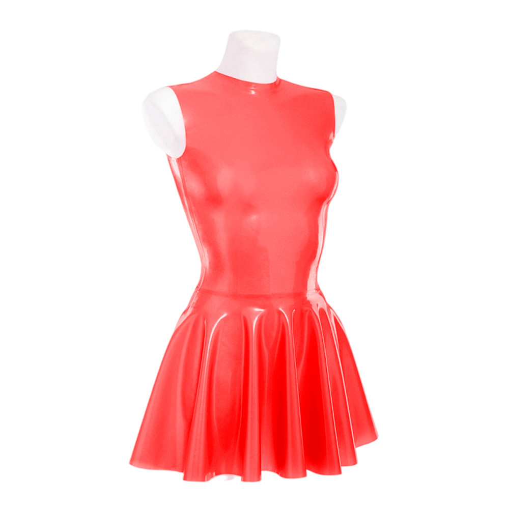 Women Transparent Dress Sleeveless Clear PVC Mini Dress Summer A-Line  Transparent PVC Skater Dress Sissy