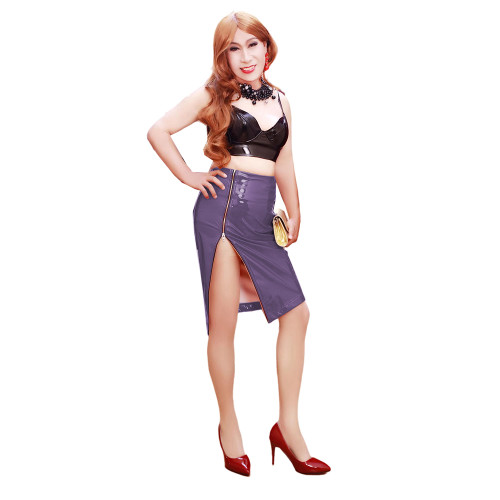 Women Fashion Oversized High Waist Pu leather Skirts Bodycon Mini Faux Leather Pencil Skirt Office Lady Skirts 5XL 6XL 7XL