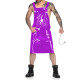 Men Fetish Backless Waiter Cosplay Uniform Sling Siamese Dress Shiny PVC Maids Dress Faux Leather performance clothing Uniform
