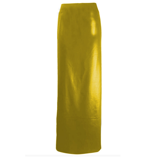 2022 New Faux Latex Leather Midi Skirts Women Sexy Skinny High Waist PU Skirts Fashion Bodycon Office Pencil Skirt Plus Size 7XL