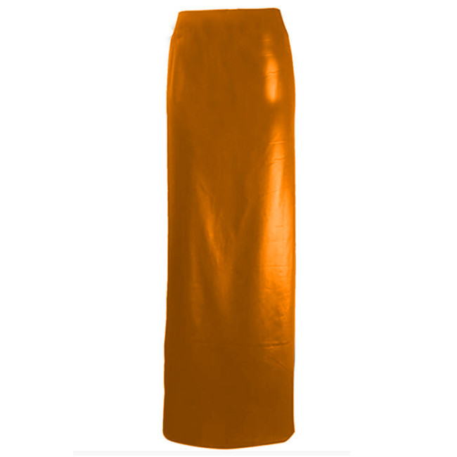 2022 New Faux Latex Leather Midi Skirts Women Sexy Skinny High Waist PU Skirts Fashion Bodycon Office Pencil Skirt Plus Size 7XL