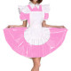 Plus Size Exotic Maid Cosplay PVC Uniform Women Wet Look Short Puff Sleeve Mini Dress French Maid Costume Lolita Apron Dress