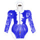 PVC Long Sleeve Bodysuit Halloween Costumes  Lolita Sissy Suit Lockable Sexy Wetlook Adult Cross Dressing Maid Cosplay S-7XL