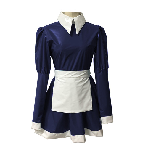 Women Lovely Maid Cosplay Costume Long Puff Sleeve Retro Maid Lolita Dress Turn-down Collar French Outfit Cosplay Costume S-7XL
