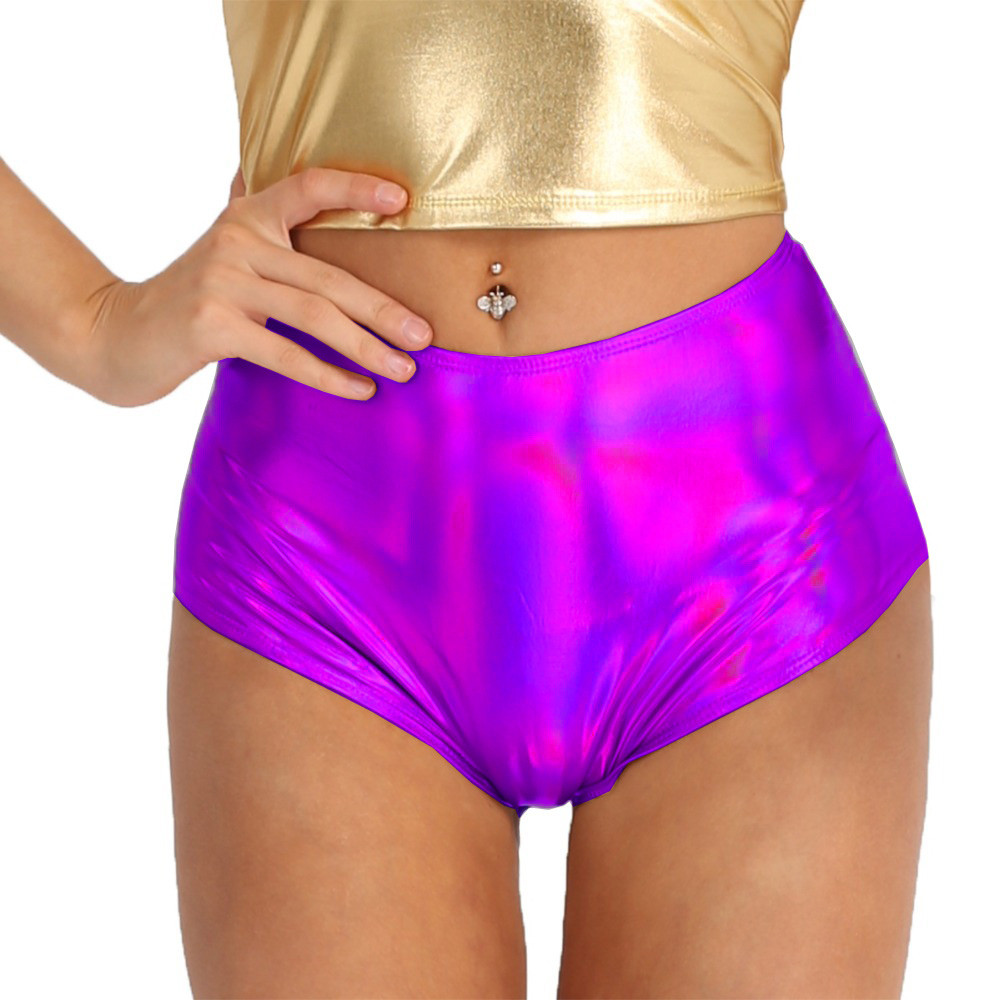 Faux Leather Briefs Women Shiny Metallic Wet Look Panties Sexy high waist panties  Nightclub Panties Clubwear