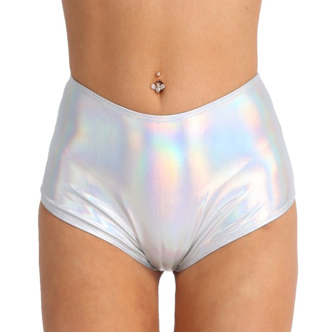 Faux Leather Briefs Women Shiny Metallic Wet Look Panties Sexy high waist panties Nightclub Panties Clubwear Exotic 7XL