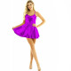 Womens Shiny Metallic Ruffled Skating Dance Dress Spaghetti Strap Tight A-line Dresses Wet Look U Neck Sleeveless Dress Clubwear