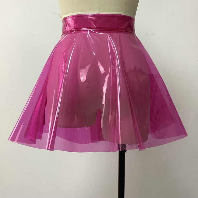 Sexy Clear PVC Women Skirt Skirts Super Mini Pleated Mini Skirts Fetish Plastic Hot Erotic Pole Dance Clubwear Sissy Skirts 7XL