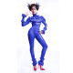 Shiny PVC Leather Bodysuit solid color With Frills Catsuit Sexy Turtle Neck Bodysuit Puffed Sleeves Party Rompers Cosplay 7XL