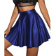 Women Faux Leather Skirt Solid Color Matte Pleated Mini Short Skirt High Waist Slim Vintage Elegant Stretch Skirts Streetwear