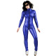 Turtleneck Sport Wear Casual Jumpsuit Women Faux Leather long sleeves Skinny Sexy Playsuit Wet Look PVC Female Fitness Rompers