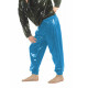 Mens Solid PVC Leather Cargo Pants High Waist Elastic Bands Gothic Trousers Faux Latex Loose Leisure Pants  Casual Joggers Pants