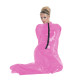 Women's PVC Bondage Bodysuit Bag Shiny Faux Leather Sleeping Bag Zentai Mummy Clothes Front Zipper Halloween Cosplay Costumes