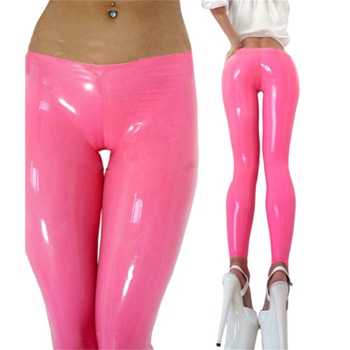 Woman's Sexy  Skinny Stretch  PVC Leggings faux leather Middle waist  Casual  Pencil Pants Summer Candy colors Slim Trousers 7XL