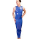 Mens Sissy Shiny PVC Tight Tank Dress Sexy Crew Neck Sleeveless Faux Leather Bodyson Long Dress Club Party Bodycon Pencil Dress