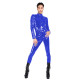 Fetish PVC Catsuit Sexy Elastic Faux Leather Bodysuit Long Sleeve Zipper Unisex jumpsuit Bondage Romper Leotard Customize Zentai