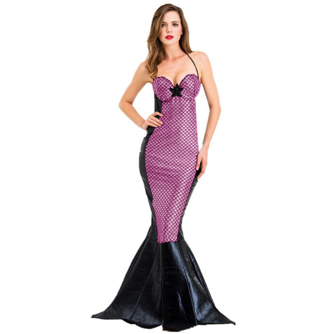 Shinny Scale Long Tail Mermaid Dress Bodycon Bustier Sheath Suspender Maxi Dresses Evening Banquet Prom Elegant Formal Party 7XL