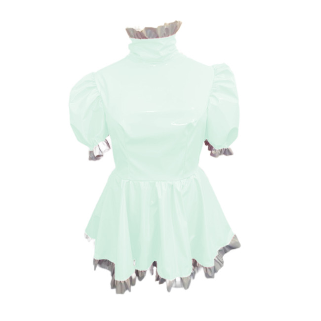 Sweet Lolita Short Sleeve Puff Laciness Maid Dress Girl Women Uniform Princess Dresses Kawaii Cosplay Costume Sexy Mini Dress